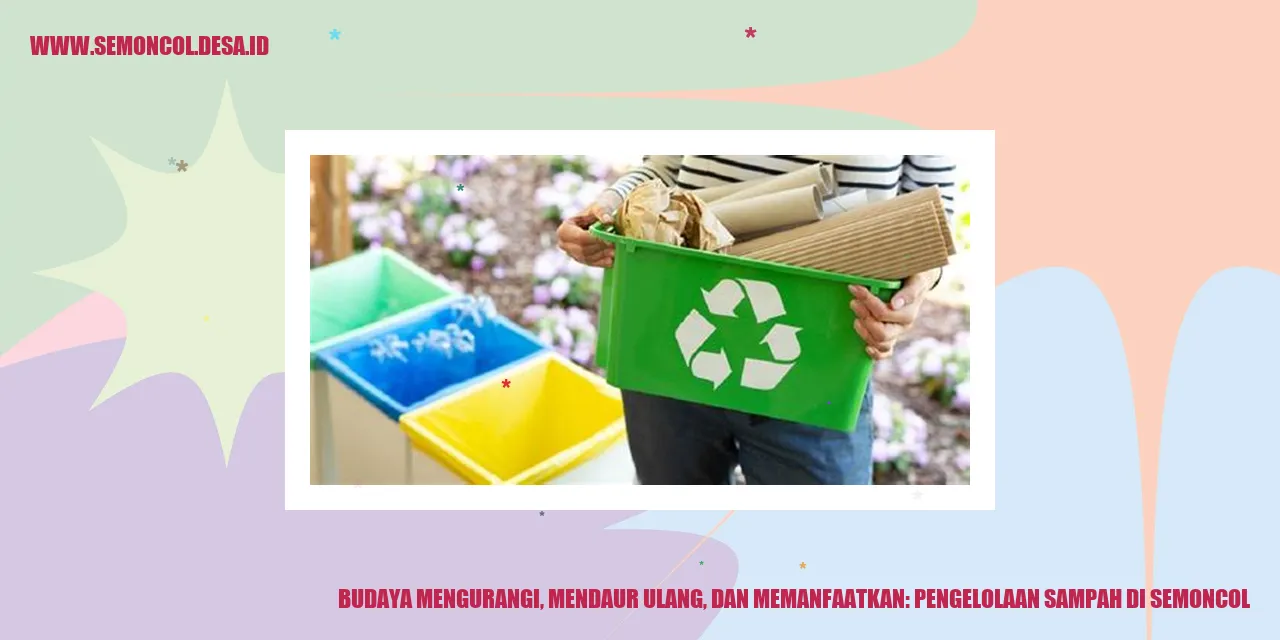 Budaya Mengurangi, Mendaur Ulang, dan Memanfaatkan: Pengelolaan Sampah di Semoncol