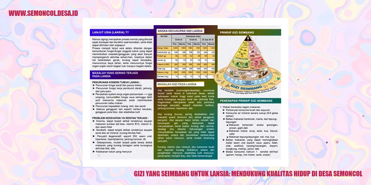 Gizi yang Seimbang untuk Lansia: Mendukung Kualitas Hidup di Desa Semoncol